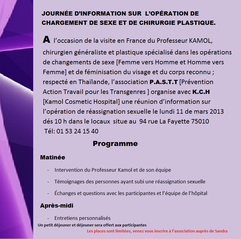 Transgenres information de changement de sexe 