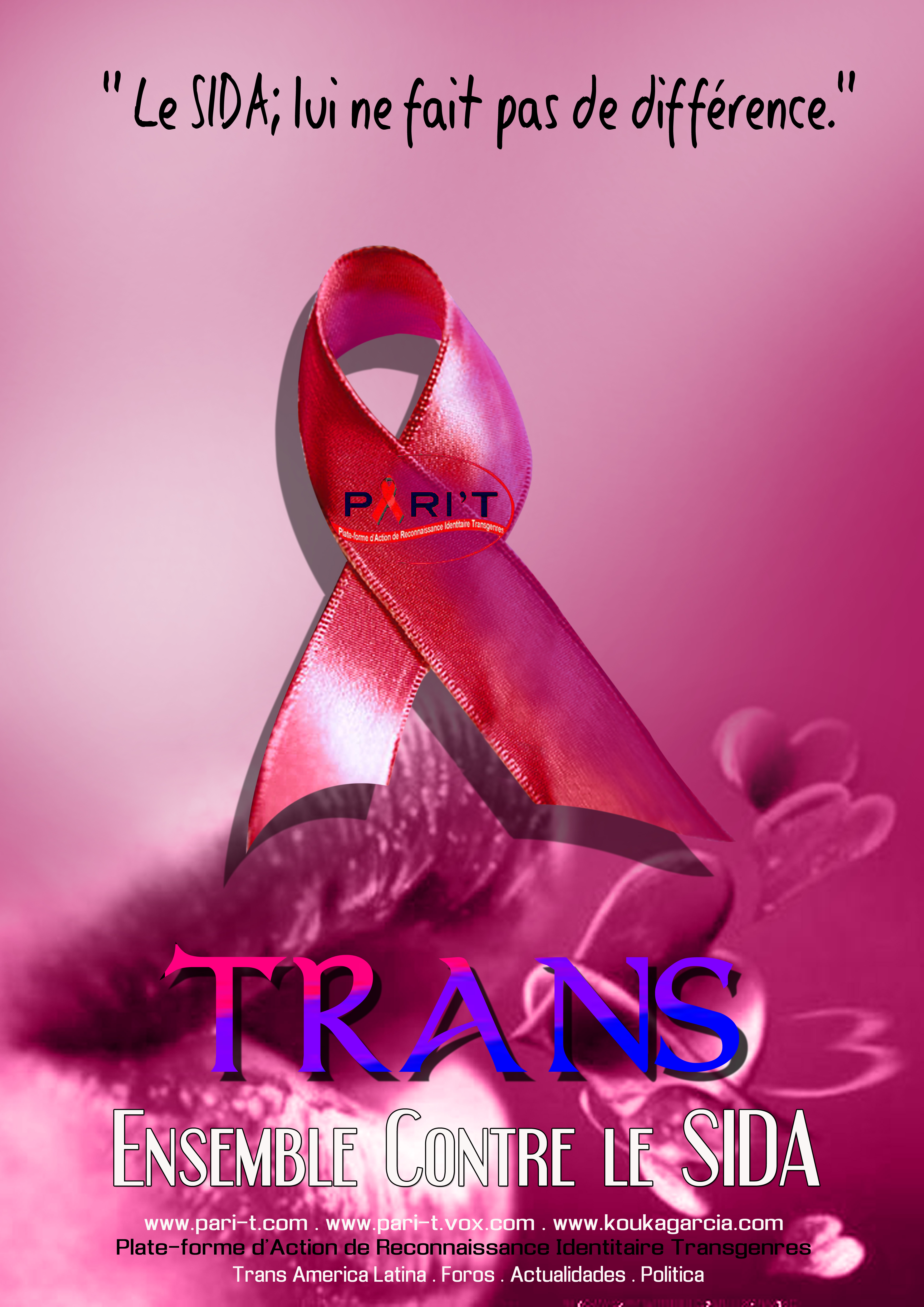 SIDA-Poster PARI-T-Trans ensemble contre le sida 